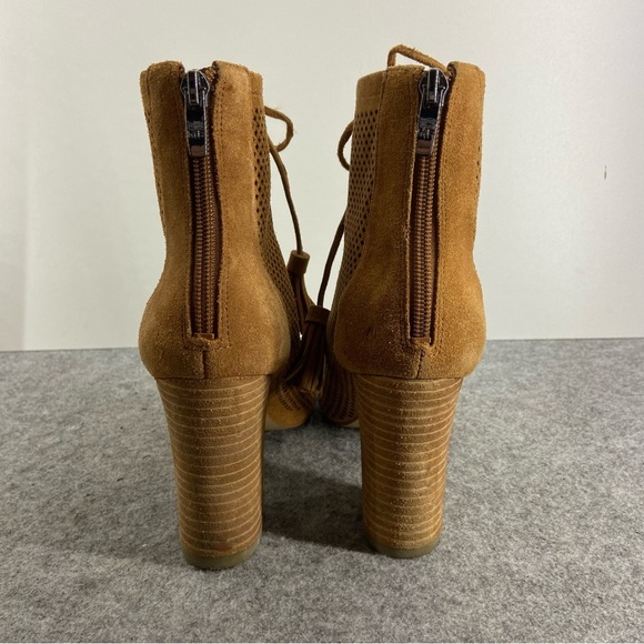 Marc Fisher Shaini Dark Tan Suede Lace Up Heels Women’s Size 7M - Picture 4 of 10